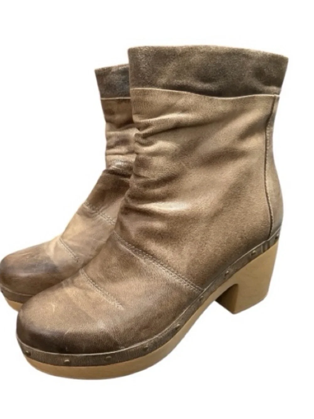 Anthropologie Antelope Scandi Girl Leather Clog Boots Size 39 US